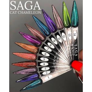 SAGA Professional Cat Chameleon gel polish, 01, 9 мл — гель-лак з ефектом котяче око хамелеон. Photo 2